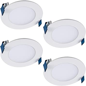 Photo 1 of HALO HLB4069FS1EMWR-4PK Canless LED Recessed Light Selectable 2700K, 3000K, 3500K, 4000K, 5000K CCT 4 Pack 4 Inch White
