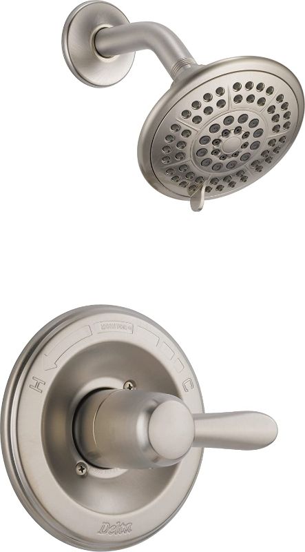 Photo 1 of Delta Faucet Lahara 14 Series Single-Handle Shower Faucet, Shower Trim Kit with 5-Spray Touch-Clean Shower Head, Stainless T14238-SS (Valve Not Included)
