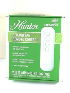 Photo 1 of HUNTER Ceiling Fan Remote Control Hunter 99392 Works With Most Ceiling Fans
