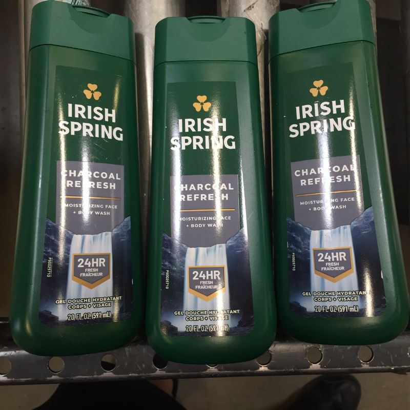 Photo 1 of 3x Irish Spring Charcoal Refresh Moisturizing Face and Body Wash 20 fl oz
