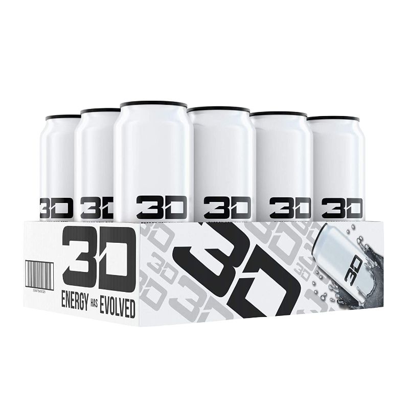 Photo 1 of 3D Energy Drink | Caffeine, Zero Sugar, Taurine, Panax Ginseng, Inositol, Guarana Seed, L-Carnitine Tartrate, 16 Fluid Ounce | 12 Pack (White)
Best By: Jan 18, 2023