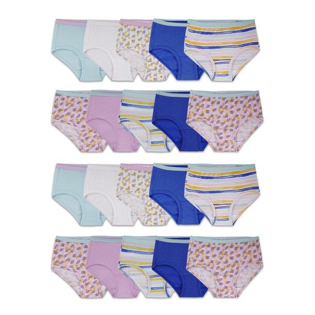 Photo 1 of Fruit of the Loom Girls' Cotton Brief Underwear, 20 Pack Panties Sizes 4 - 16
