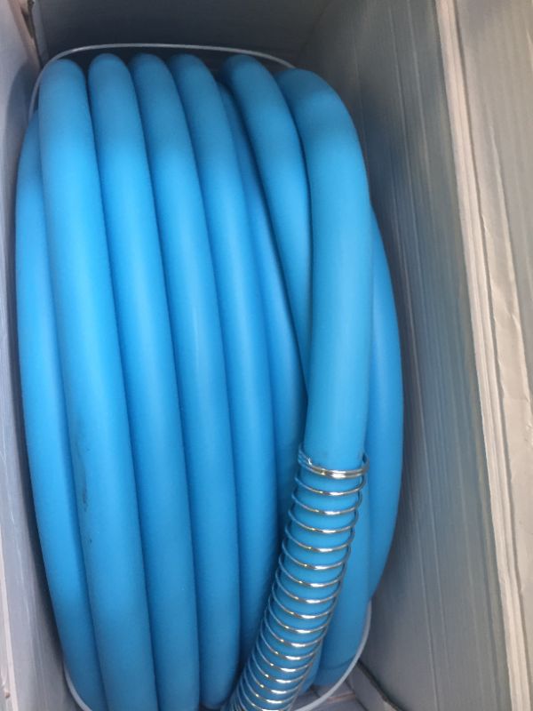 Photo 2 of Aqua Joe AJPGH100-DWS 5/8 in 100 Ft. Hybrid Polymer Flex Kink Free Hose, Blue
