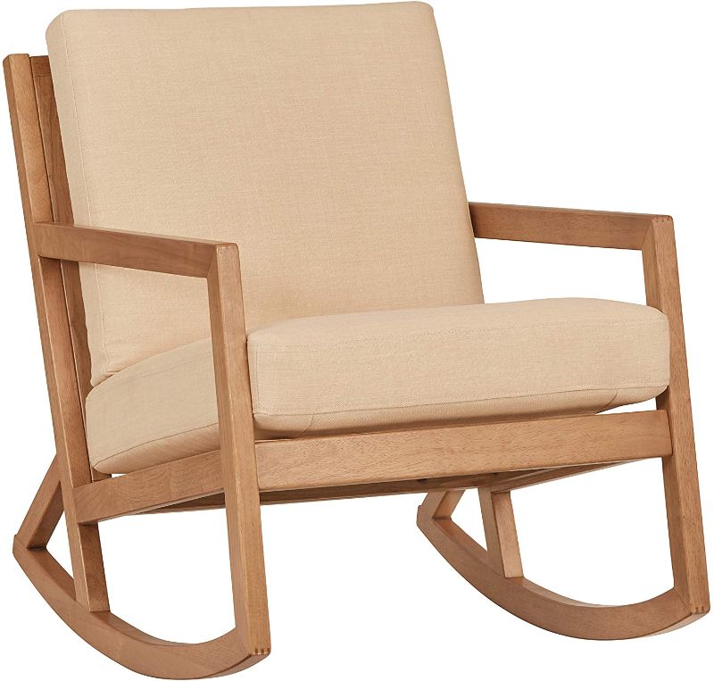 Photo 1 of Amazon Brand – Stone & Beam Modern Hardwood Rocking Chair, 24.5"W, Beige
