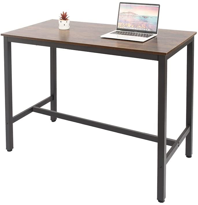 Photo 1 of AZL1 Life Concept Bar Table with Metal Frame, Multi-functional Desk for Dining Living Room, Industrial Accent Furniture,Rustic Brown and Black
(PIECE OF WOOD IS BORKEN IN HALF)
