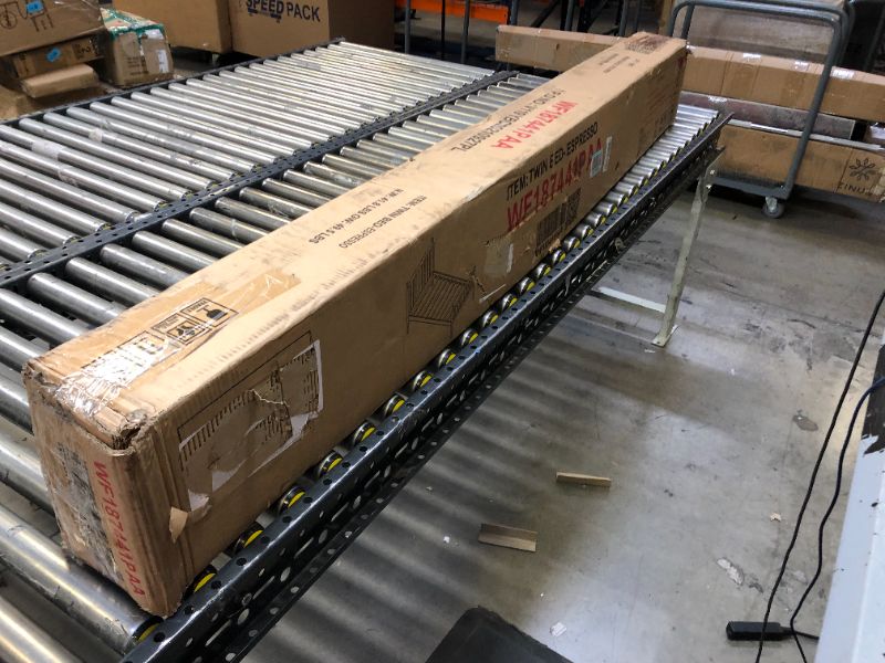 Photo 1 of Brown Twin Size Wood Platform Bed with Wood Slat Support
