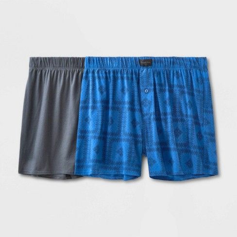 Photo 1 of Men's Bandana Print Knit Boxer 2pk - Goodfellow & Co™ Blue size S
