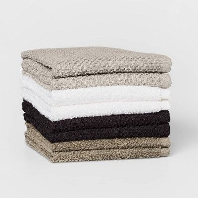 Photo 1 of 8pc 12"x12" Washcloth Set Gray - Pillowfort™ 2 pack 
