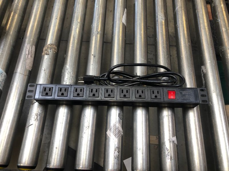 Photo 2 of BTU Power Strip Surge Protector Rack-Mount PDU, 8 Right Angle Outlets Wide-Spaced, 15A/125V, 6ft Cord, Black
