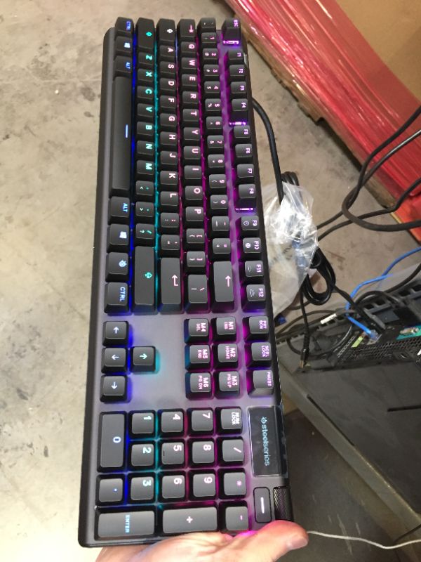 Photo 2 of SteelSeries Apex Pro Mechanical Gaming Keyboard – Adjustable Actuation Switches – World’s Fastest Mechanical Keyboard – OLED Smart Display – RGB Backlit. BOX PACKAGING DAMAGED