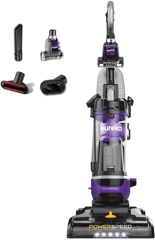 Photo 1 of Eureka PowerSpeed Lightweight Bagless Upright Vacuum Cleaner with Pet Turbo Brush, for Carpet and Hard Floor, Purple
