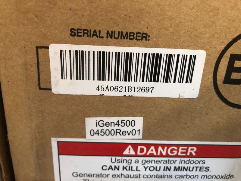 Photo 4 of Westinghouse iGen4500 Super Quiet Portable Inverter Generator 3700 Rated & 4500 Peak Watts, Gas Powered, Electric Start, RV Ready, CARB Compliant
