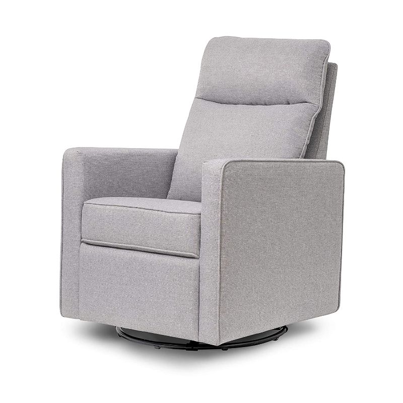 Photo 1 of DaVinci Gabby Pillowback Swivel Glider in Misty Grey, Greenguard Gold & CertiPUR-US Certified
