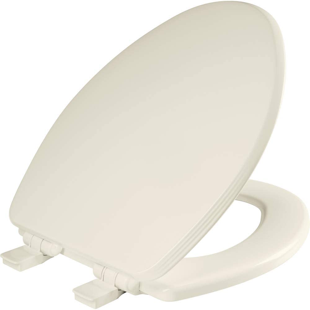 Photo 1 of BEMIS 1600E4 346 Ashland Toilet Seat with Slow Close, Never Loosens and Provide the Perfect Fit, ELONGATED, Enameled Wood, Biscuit/Linen
