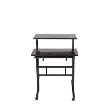 Photo 1 of 2 Tier Mobile Standing Desk with Platform Black - Mind Reader

