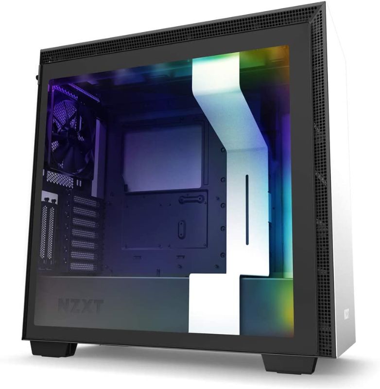 Photo 1 of NZXT H710i - CA-H710 i-W1 - ATX Mid Tower PC Gaming Case - Front I/O USB Type-C Port - Quick-Release Tempered Glass Side Panel - Vertical GPU Mount - Integrated RGB Lighting - White/Black
