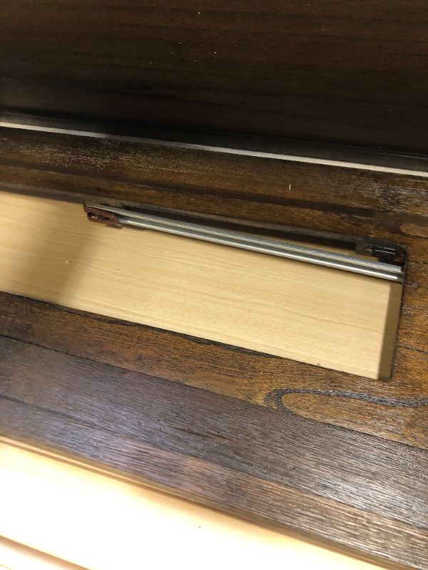 Photo 1 of Elkton Collection CM7072CK-BED California King Size Platform Bed with 2 Drawers on Footboard, Antique Handle Pulls and Wood Veneers Construction in Oak Finish
