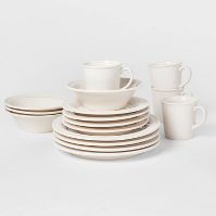 Photo 1 of 16pc Porcelain Woodbridge Dinnerware Set White - Threshold™

