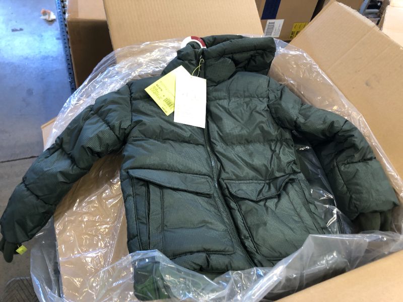 Photo 1 of Boys' Short Puffer Jacket - All In Motion Olive Green SIZE XS (4/5)