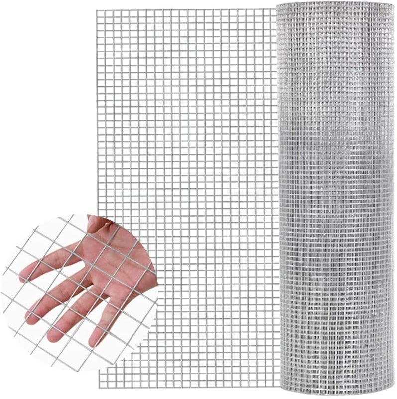 Photo 2 of 48'' x 100' Hardware Cloth 1 inch Openings 17Gauge Multipurpose Galvanized Welded Wire Fence Animal Enclosure Mesh Net for Flowerbed Vegetables Garden Poultry Cage Rabbit Chicken Coop Easy to Cut
