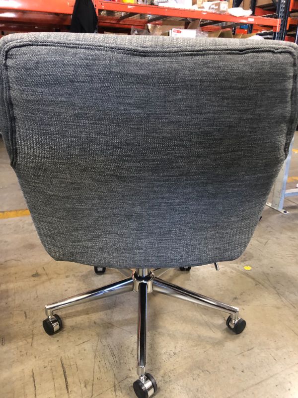 Photo 1 of GREY TUFTED ROLLING CHAIR 