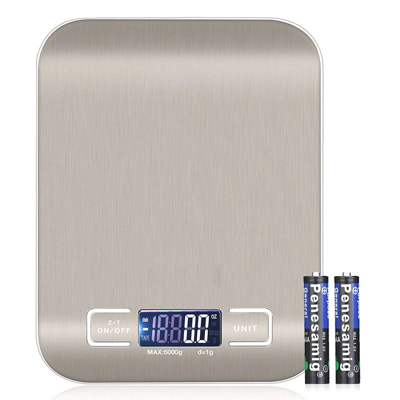 Photo 1 of AQwzh white Digital Food Kitchen Scale, Weight Grams and Oz, LED Backlit Display (AAA Battery), Stainless Steel…, 0.1g-5kg
