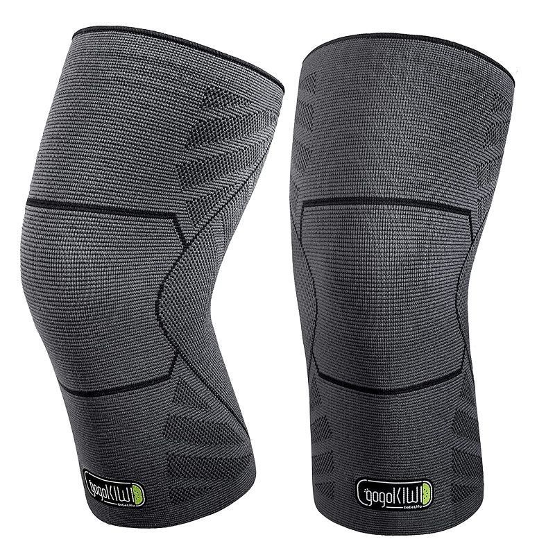 Photo 1 of GOGOKIWI 2 Pack Compression Knee Braces Nylon - Anti-Slip Knee Pads – Joint Pain, Stiffness Relief – Gradient Compression Protection Knee Sleeves for Running, Working out, Sports Knee Support Pad size M
