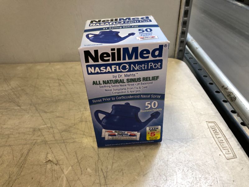 Photo 2 of  NasaFlo Sinus Health Neti Pot with 50 Premixed Packets-by NeilMed exp 10/2024