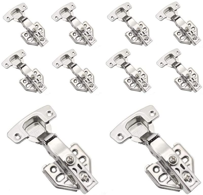 Photo 1 of 10PCS Cabinet Door Hinges, Hydraulic and Spring Damping Concealed Door Hinges for Cupboard Wardrobe with Mounting Screws
