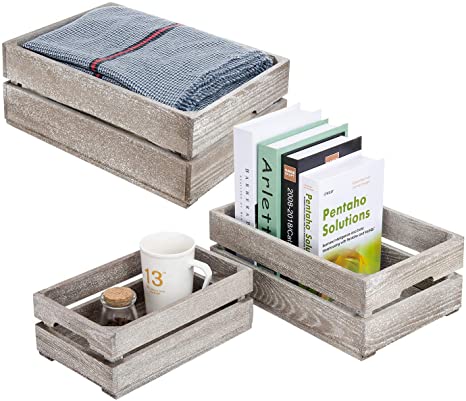 Photo 1 of 3 Piece Set of Antique Storage Box/Nesting Boxes/Bathroom Organizer with Rustic Finish Food Box, Tabletop Storage containers