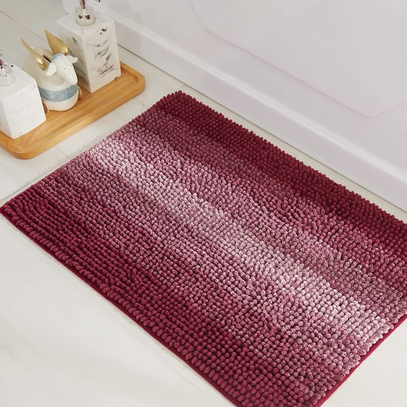 Photo 1 of Bath Rugs Made of 100% Polyester Extra Soft and Non Slip Bathroom Mats Specialized in Machine Washable and Water Absorbent Shower Mat (36x24Inch, Fuchsia)
