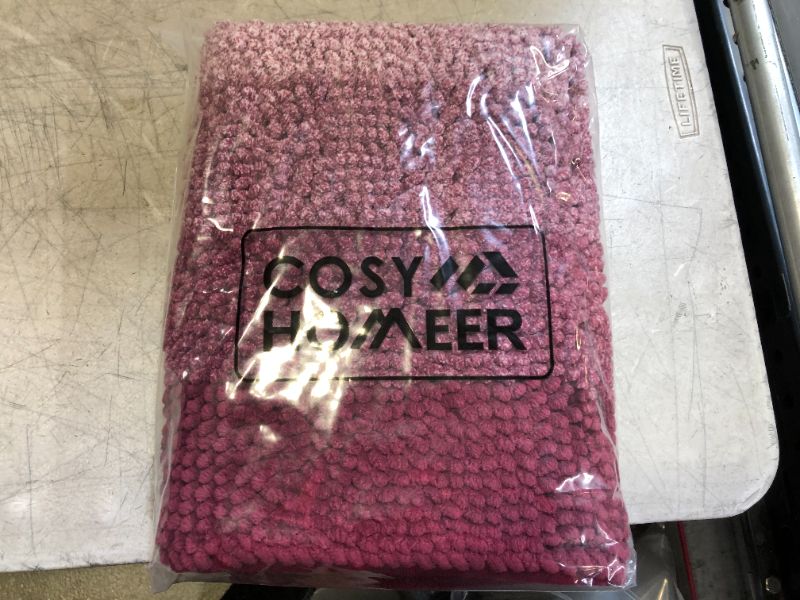 Photo 2 of Bath Rugs Made of 100% Polyester Extra Soft and Non Slip Bathroom Mats Specialized in Machine Washable and Water Absorbent Shower Mat (36x24Inch, Fuchsia)
