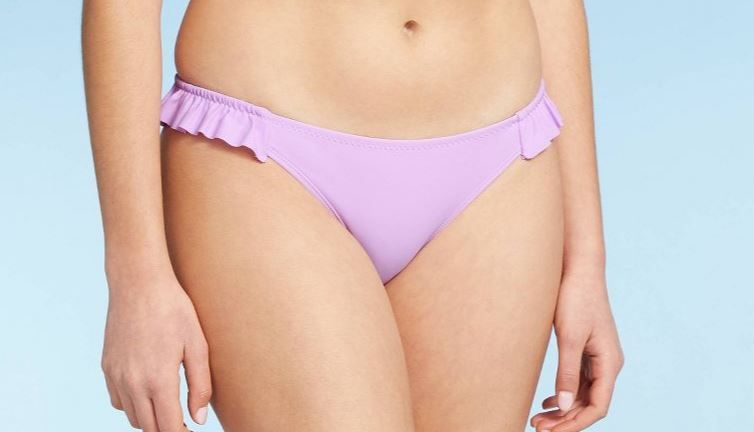 Photo 1 of Juniors' Ruffle Cheeky Bikini Bottom - Xhilaration Lavender Small