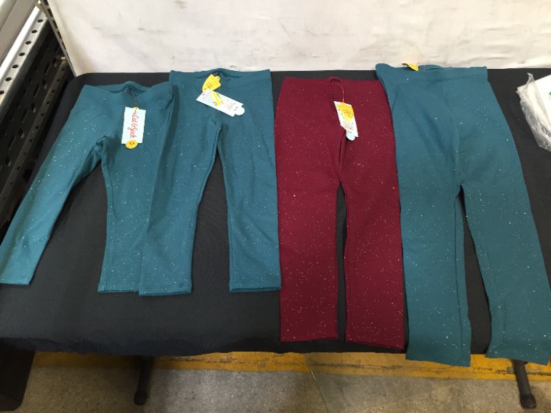 Photo 1 of Bag Lot 4 pack of Girls Sparkled Leggings Sizes 2T-5T