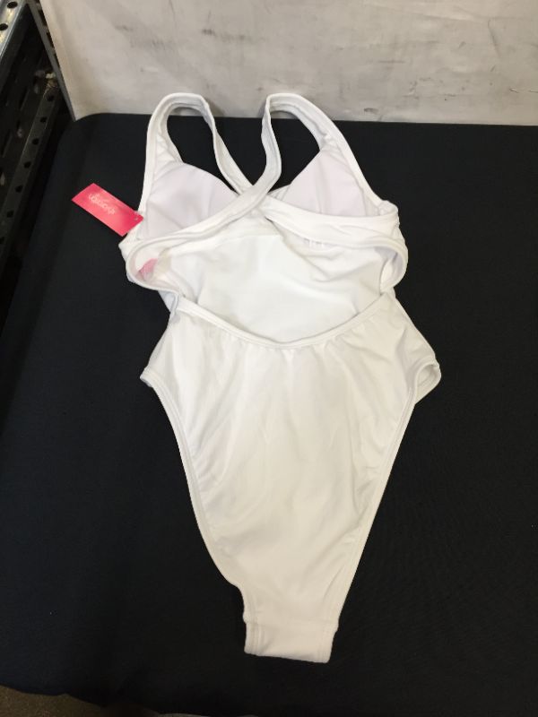 Photo 3 of Juniors' Ribbed One Piece Swimsuit - Xhilaration White XS