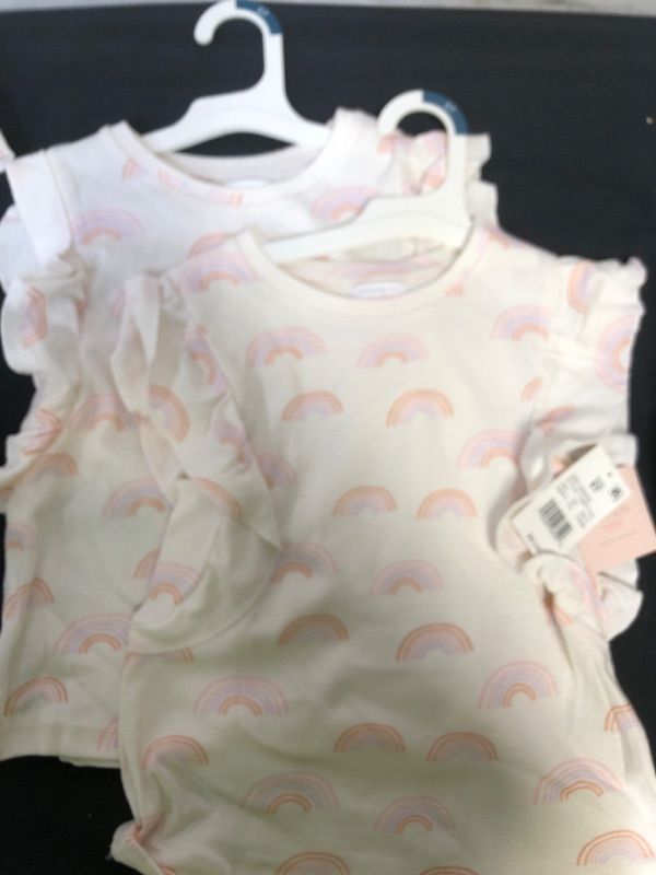 Photo 3 of Grayson Mini Toddler Girls' Ruffle T-Shirt - Cream, SIize 5T, 2 Pack

