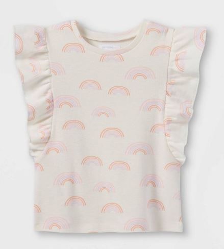 Photo 1 of Grayson Mini Toddler Girls' Ruffle T-Shirt - Cream, SIize 5T, 2 Pack
