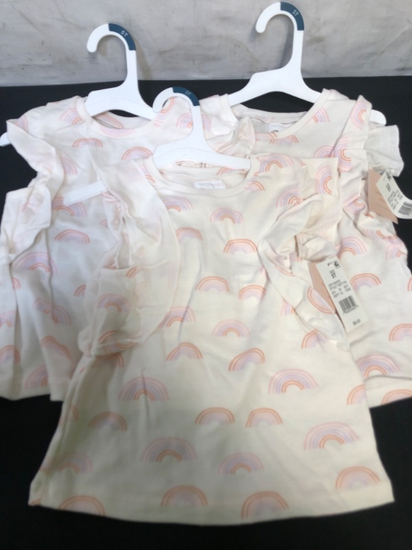 Photo 3 of Grayson Mini Toddler Girls' Ruffle T-Shirt - Cream, SIize 5T, 3 Pack
