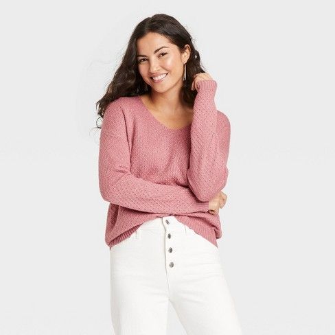 Photo 1 of 
Women's V-Neck Pullover Sweater - Knox Rose™ Mauve XS