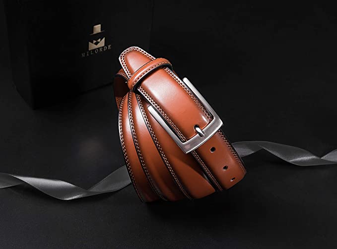 Photo 2 of Men's Genuine Leather Dress Belt, Handmade, 100% Cow Leather, Fashion & Classic Designs for Work Business and Casual Waist 42
Item sealed, damaged packaging buy as is