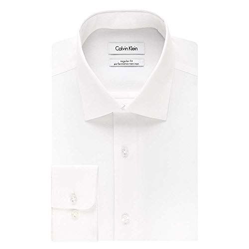 Photo 1 of Calvin Klein White 17.5 X 34/35 Regular Fit Casual Men Dress Shirt S12