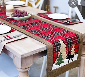 Photo 1 of 
BADUS Christmas Table Runner Dinner Table Decorations Buffalo Plaid Winter Xmas