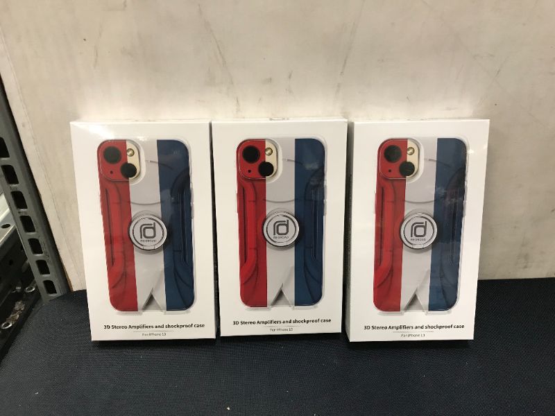 Photo 2 of Redroad Shockproof for iPhone 13 Case - 3D Protection Stereo Amplification Phone Case Cover with 360° Rotate Magnetic Ring Stand Transparent (3 pack) FACTORY SEALED