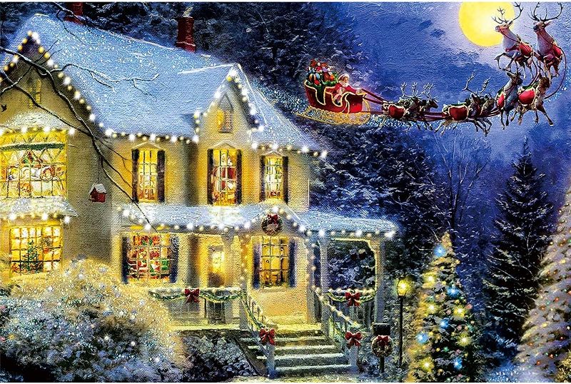 Photo 1 of 1000 Pieces Puzzle-Christmas Series-Entertainment Toys for Adult Kids Best Christmas Decorations Indoor (Santa's Home) FACTORY SEALED