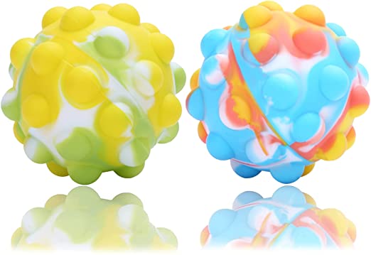 Photo 1 of (2pack) Pop It Stress Balls Fidget Toys for Autistic Children,3D Push Bubble Silicone Ball Anti-Stress Balls Toys Sensory Fidget Toy Pop Its Anxiety Relief for Kids and Adults
