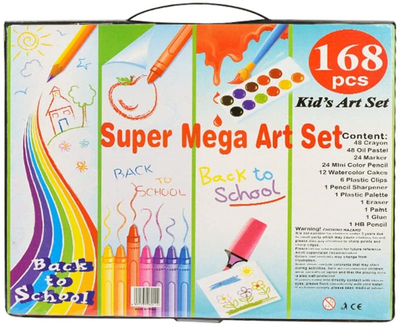 Photo 1 of Children's Drawing kit, Watercolor Pen,Color pencil, Oil painting stick, crayon, Art Case, Gifts for Kids Age 3+, 168 Count
