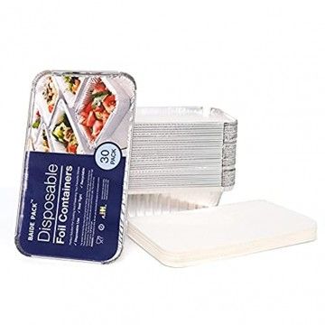Photo 1 of BAIDE PACK Disposable Foil Pans with Lids?8"x4" Aluminum Pans with Covers 30Count?Food Containers Great for Baking?Cooking Heating Storing Prepping Food (2 pack)
