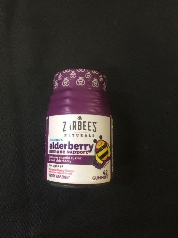 Photo 2 of Zarbee's Naturals Children's Elderberry Immune Support Gummies - Natural Berry - 42ct
 EXP 07/22