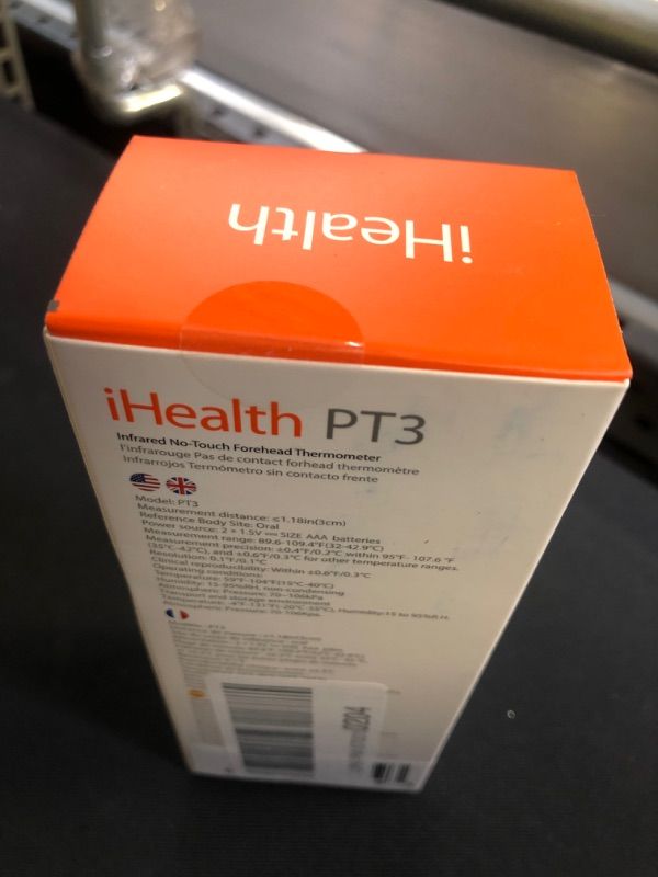 Photo 3 of iHealth No-Touch Forehead Thermometer, Digital Infrared Thermometer for Adults and Kids, Touchless Baby Thermometer, 3 Ultra-Sensitive Sensors, Large LED Digits, Quiet Vibration Feedback, Non Contact
 EXP 05/21/22