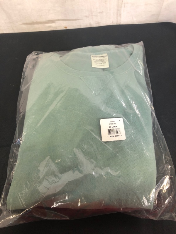 Photo 2 of Hanes Comfortwash Garment Dyed Fleece Sweatshirt Cypress Green
 SIZE 2XL